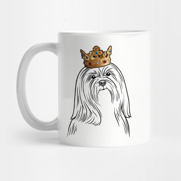 Lhasa Apso Dog King Queen Wearing Crown by millersye